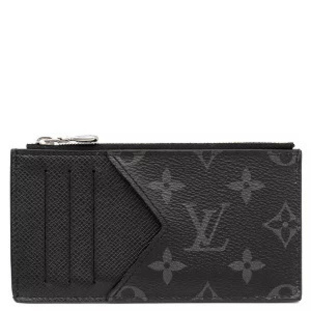 Louis Vuitton coin case Wallet card Taiga Monogram Eclipse Noir Black fragment